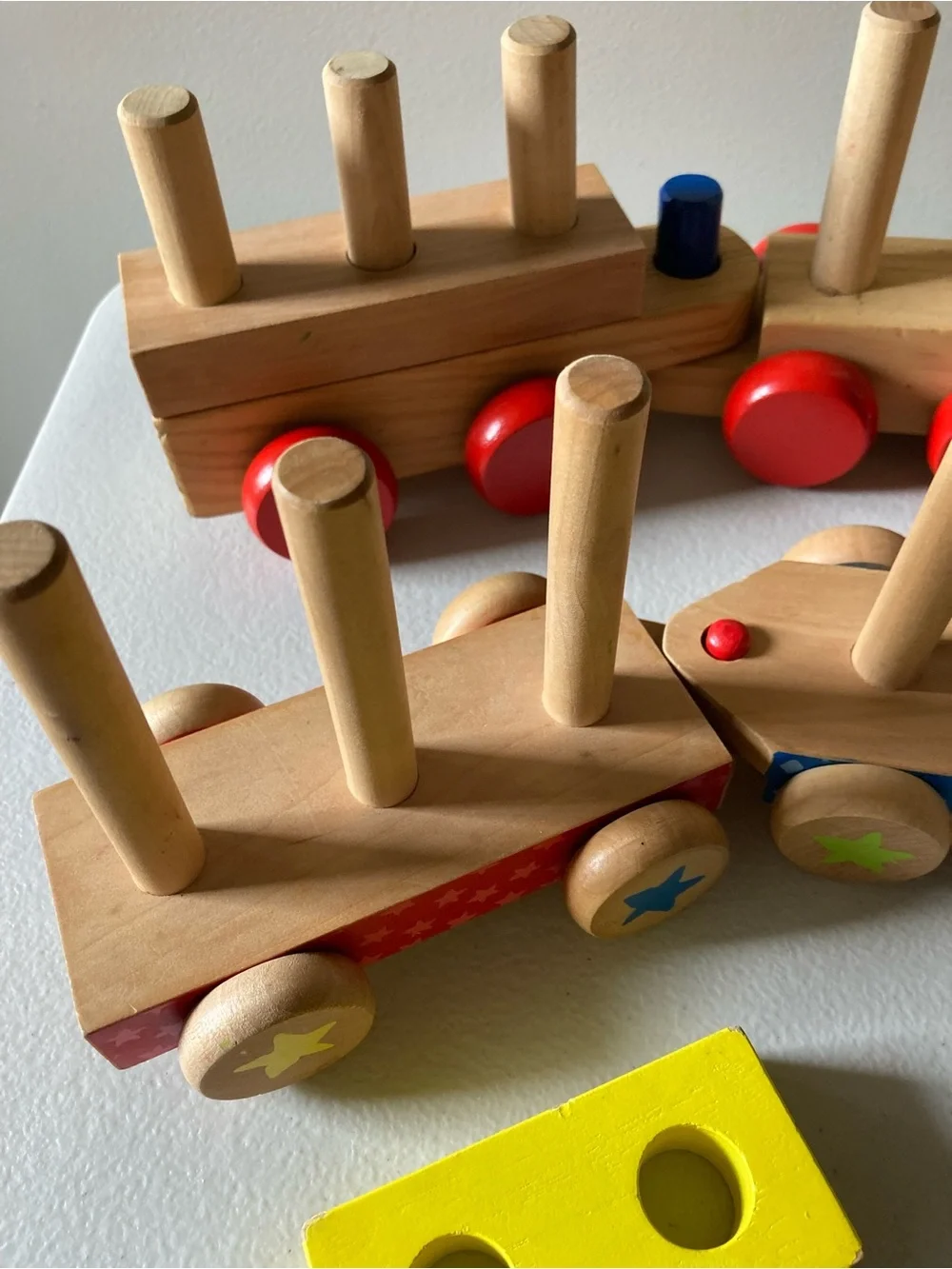 Melissa & Doug Wooden Stacking Train Toy Lot Multicolor, Ages 2+